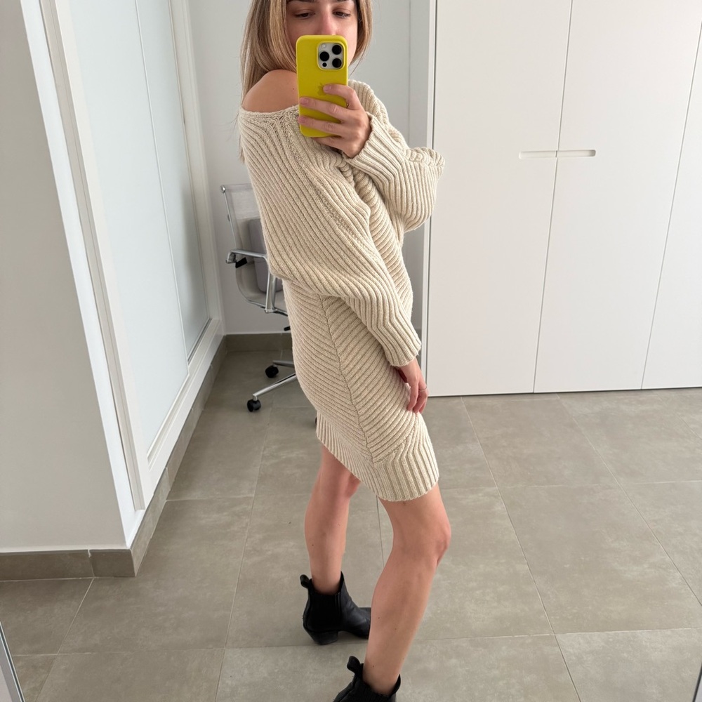 NWOT CULT GAIA Beige Wool-Blend Sweater Dress XS 0 2